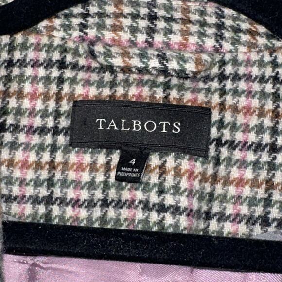 Talbots Women’s Houndstooth Multi Color Blazer Wool Blend Size 4 - Picture 6 of 7